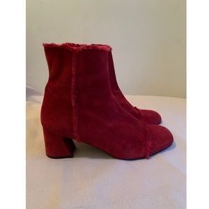 Burgundy Booties with Fringe embellishment